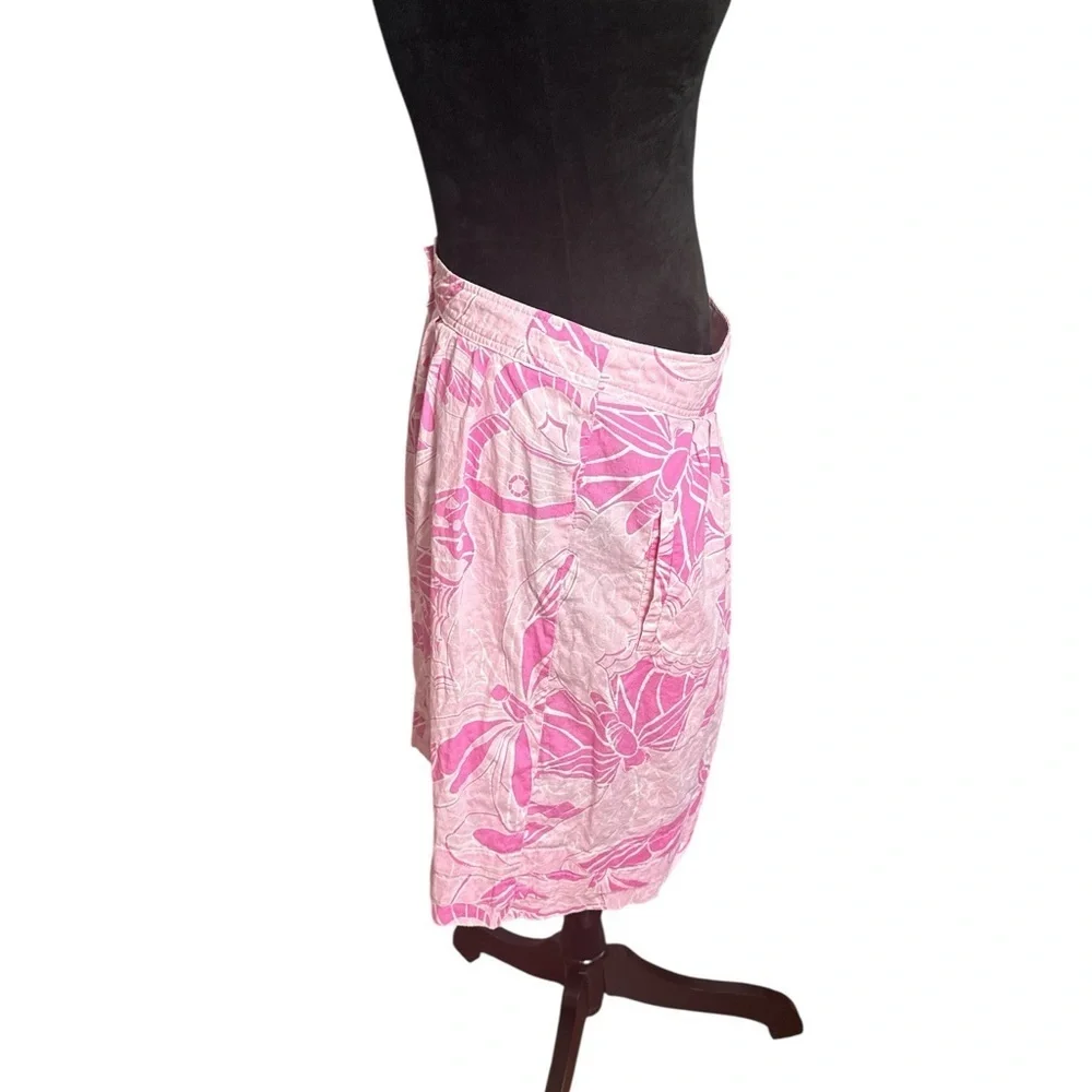 Lilly Pulitzer Pink Butterfly Skirt Size 8 Resort Preppy Cotton